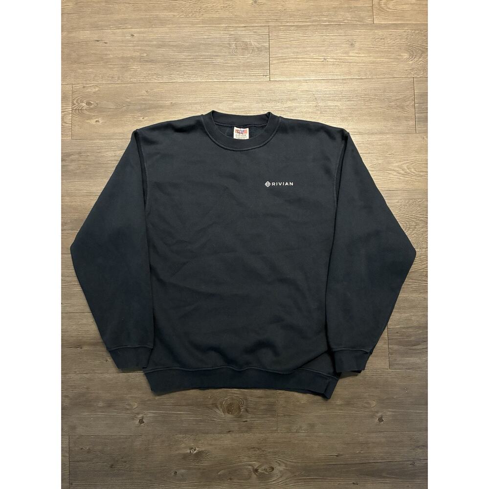 RIVIAN Electric Truck Logo Crewneck SWEATSHIRT XL Pickup SUV Blue Embroidered